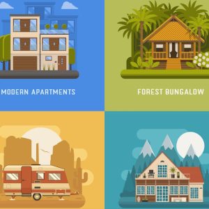 Houses and Living Places Set